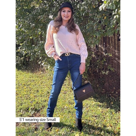 Women's Fleece Lined Jeans Thermal Denim Jeggings High Waist Stretch Warm - Picture 5 of 5